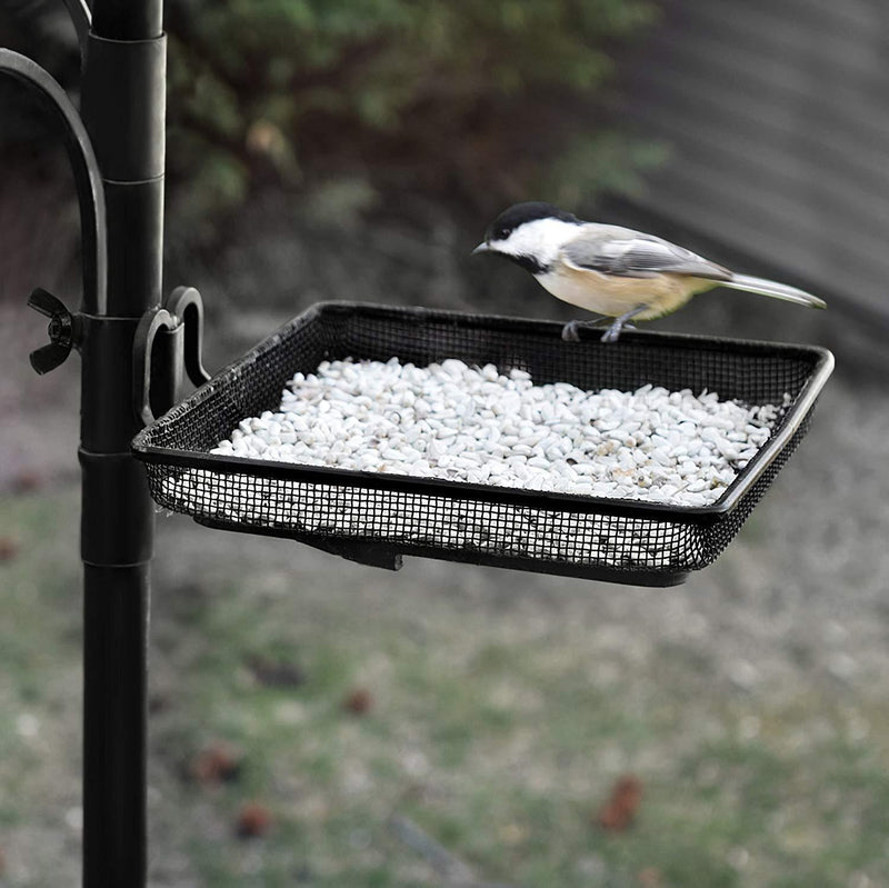 Gray Bunny GB-6844 Premium Bird Feeding Station Kit, 22" Wide x 91" Tall (82 inch Above Ground) Black, A Multi Feeder Hanging Kit & Bird Bath for Attracting Wild Birds, Birdfeeder and Planter Hanger