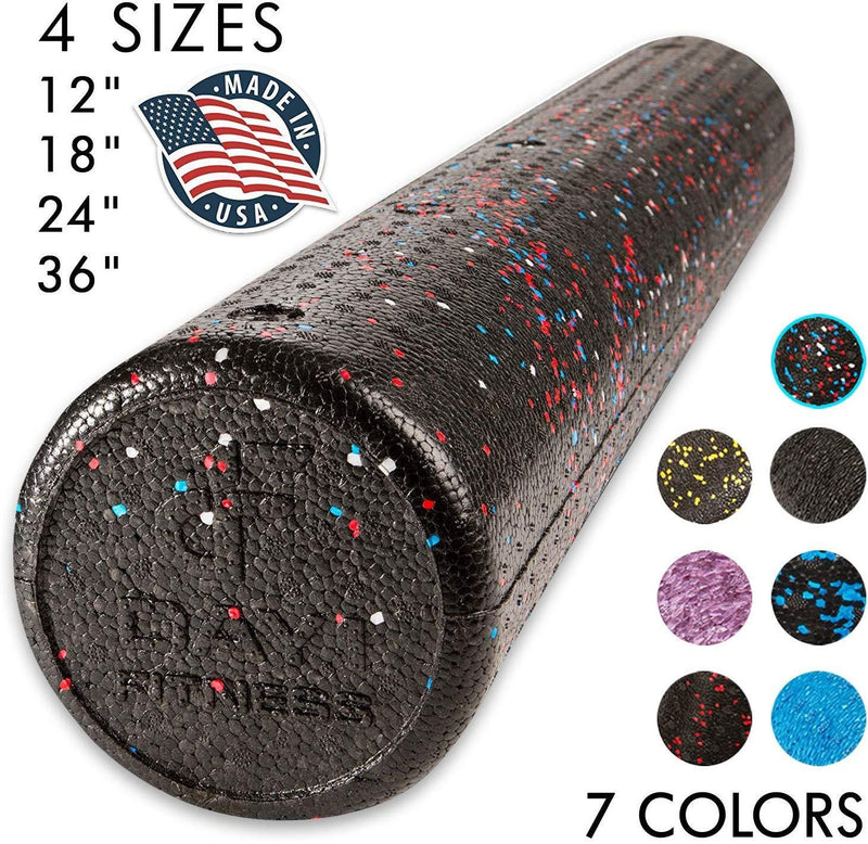 High Density Muscle Foam Rollers by Day 1 Fitness – 4 SIZE OPTIONS and 7 COLORS TO CHOOSE FROM - Sports Massage Rollers for Stretching, Physical Therapy, Deep Tissue and Myofascial Release -Exercise