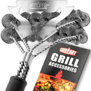 Grill Brush Bristle Free & Scraper - Safe BBQ Brush for Grill - Non Wire Stainless Grill Cleaner/Cleaning Brush - Best Rated BBQ Accessories Scrubber - Safe for Porcelain/Weber Gas/Charbroil Grates by GRILLART