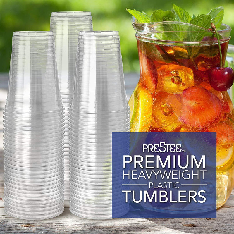 200 Clear Plastic Cups | 16 oz Plastic Cups | Clear Disposable Cups | PET Cups | Plastic Water Cups | Plastic Beer Cups | Clear Plastic Party Cups |Crystal Clear Cups