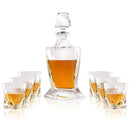 Premium Crystal Decanter Set by Luxe Crystal & Glass, 7-Piece Set in Black Gift Box