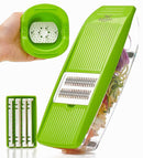 Mandoline Slicer - Premium Vegetable Potato Slicer Grater - Cutter for Tomato, Onion, Cucumber, Zucchini Pasta, Cheese - Julienne Veggie Peeler Chopper - Food Storage, 5 Blades & Hand Protector