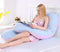 moxuan Pregnant Women's Pillow, 55-inch Blue-Pink U-Shaped Pillow, Full-Bodied Velvet