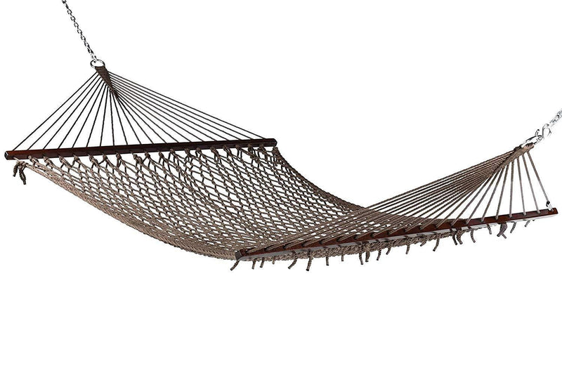 Caribbean Rope Hammock - 55 Inch - Soft-Spun Polyester (Natural Cream)