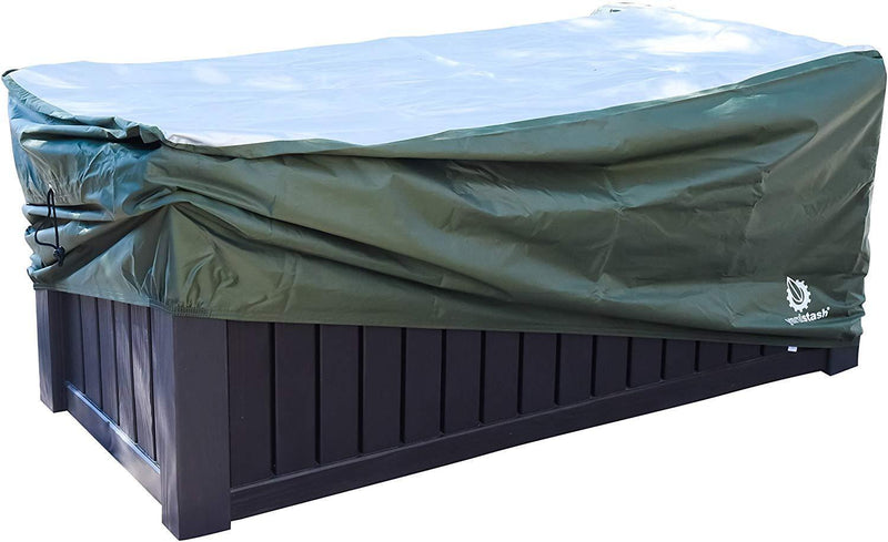 YardStash Deck Box Cover XXL to Protect Extra Wide Deck Boxes: Keter Westwood Deck Box Cover, Keter Rockwood Deck Box Cover, Keter Brightwood Deck Box Cover, Keter Sumatra Deck Box Cover & More