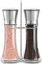 Original Stainless Steel Salt and Pepper Grinder Set With Stand - Tall Salt and Pepper Shakers with Adjustable Coarseness - Salt Grinders and Pepper Mill Shaker Set