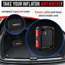 FORTEM Digital Tire Inflator for Car w/Auto Pump/Shut Off Feature, Portable Air Compressor, Carrying Case