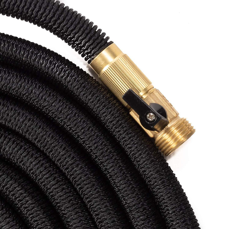 Handsome 50ft Expandable Garden Hose Water Hose with Solid Brass Fittings & 10 Function Spray Nozzle, Durable Anti-Fatigue Nylon