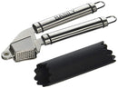 Basily Garlic Press - Garlic Peeler Premium Stainless Steel Grade - Silicon Rolling Tube Peeler Included, Stainless Steel