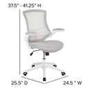 Flash Furniture Mid-Back Black Mesh Swivel Ergonomic Task Office Chair with Flip-Up Arms - BL-X-5M-BK-GG