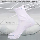 DISILE Elite Basketball Socks, Cushioned Dri-Fit Athletic Crew Socks - Thick Sports Socks For Men & Women