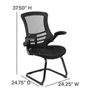 Flash Furniture Mid-Back Black Mesh Swivel Ergonomic Task Office Chair with Flip-Up Arms - BL-X-5M-BK-GG