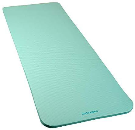 Retrospec Solana Yoga Mat 1" w/ Nylon Strap for Men & Women - Non Slip Exercise Mat for Yoga, Pilates, Stretching, Floor & Fitness Workouts