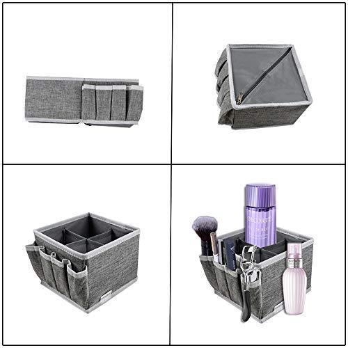 Homyfort Foldable Cloth Storage Box Closet Dresser Drawer Organizer Cube Basket Bins Containers Divider with Drawers for Underwear, Bras, Socks, Ties, Scarves, Set of 6, Grey