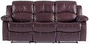 Homelegance Resonance 83" Bonded Leather Double Reclining Sofa, Brown