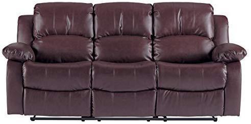 Homelegance Resonance 83" Bonded Leather Double Reclining Sofa, Brown