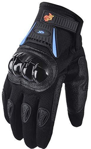 Street Bike Full Finger Motorcycle Gloves 09 (Large, black)