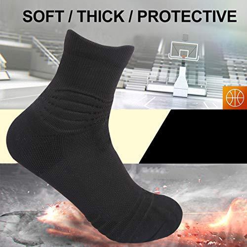 DISILE Elite Basketball Socks, Cushioned Dri-Fit Athletic Crew Socks - Thick Sports Socks For Men & Women