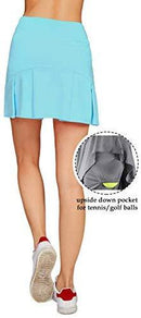 Cityoung Women's Casual Pleated Tennis Golf Skirt with Underneath Shorts Running Skorts