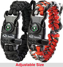 A2S Protection Paracord Bracelet K2-Peak – Survival Gear Kit with Embedded Compass, Fire Starter, Emergency Knife & Whistle EDC Hiking Gear- Camping Gear