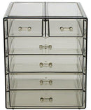 Sorbus Cosmetics Makeup and Jewelry Big Storage Display-Stylish Vanity, Bathroom Case, 4 Large, 2 Small Drawers, Clear