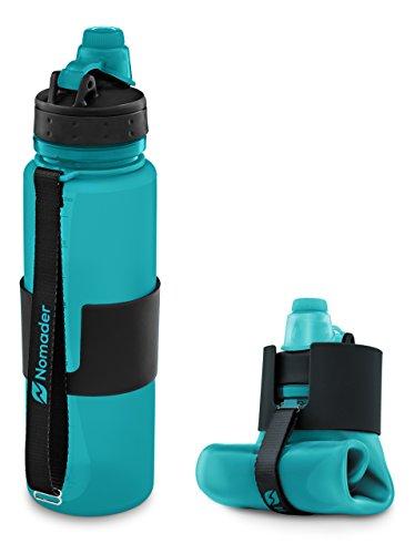 Nomader Collapsible Water Bottle - Leak Proof Twist Cap - BPA Free, 22 oz