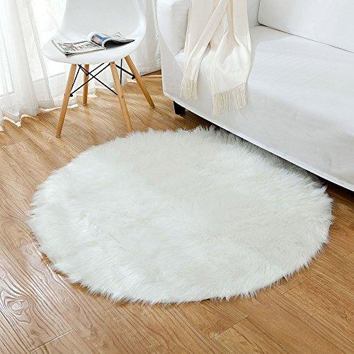 OJIA Deluxe Soft Fuzzy Fur Rugs Faux Sheepskin Shaggy Area Rugs Fluffy Modern Kids Carpet for Living Room Bedroom Sofa Bedside Decor(2 x 3ft, Grey)