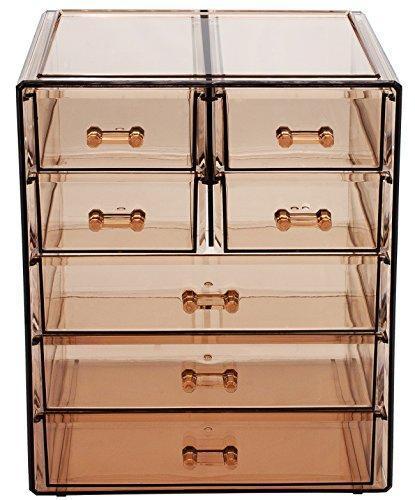 Sorbus Cosmetics Makeup and Jewelry Big Storage Display-Stylish Vanity, Bathroom Case, 4 Large, 2 Small Drawers, Clear