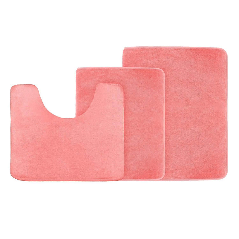 Clara Clark 2-Pack Bath Mat Set – Large and Small Bathroom Rug Set, Absorbent Memory Foam Bath Rugs, Non-Slip, Thick, Cozy Velvet Microfiber Bathrug, Plush Shower, Toilet Floor Bathmats Carpet, Black