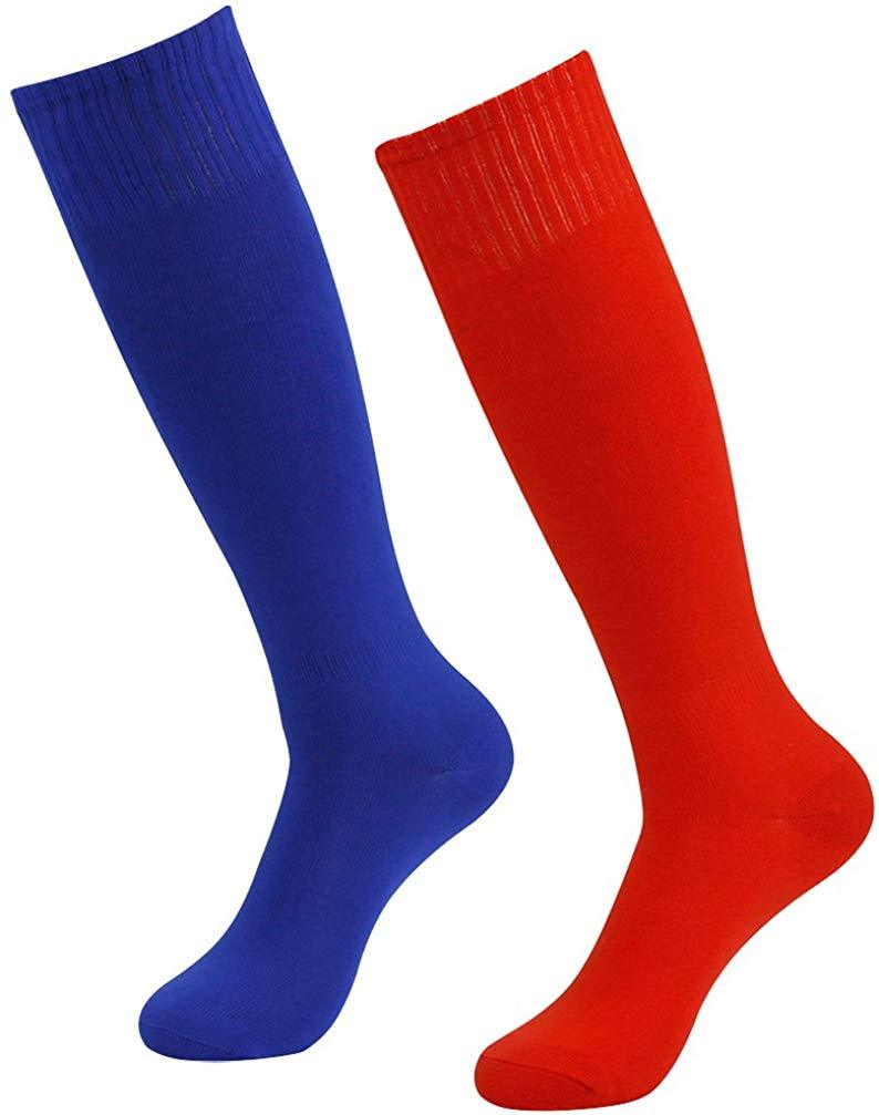 Soccer Socks, RTZAT Unisex Solid Knee High Tube Team Sports Football Socks, 2,6,12 Pairs