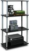 Furinno (99557BK/GY) Turn-N-Tube 4-Tier Multipurpose Shelf Display Rack - Black/Grey