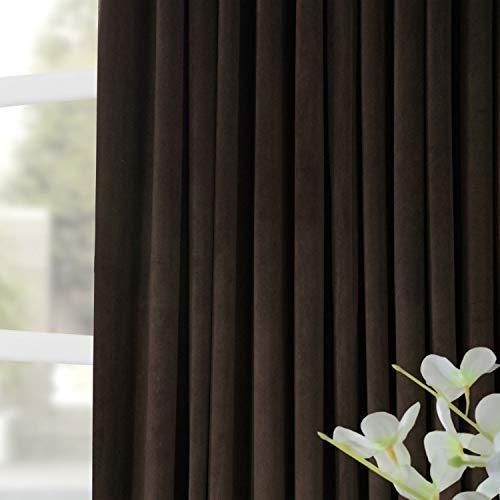 Half Price Drapes VPCH-VET1211-84 Signature Doublewide Blackout Velvet Curtain, Amber Gold, 100 X 84