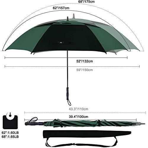 Prospo Golf Umbrella 62/68 inch Large Heavy Duty Automatic Open Windproof Double Canopy Oversized Stick Vented Umbrellas