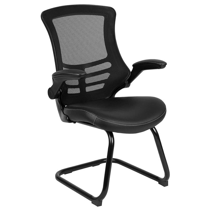 Flash Furniture Mid-Back Black Mesh Swivel Ergonomic Task Office Chair with Flip-Up Arms - BL-X-5M-BK-GG