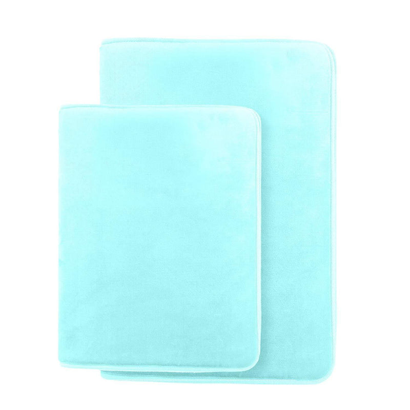 Clara Clark 2-Pack Bath Mat Set – Large and Small Bathroom Rug Set, Absorbent Memory Foam Bath Rugs, Non-Slip, Thick, Cozy Velvet Microfiber Bathrug, Plush Shower, Toilet Floor Bathmats Carpet, Black