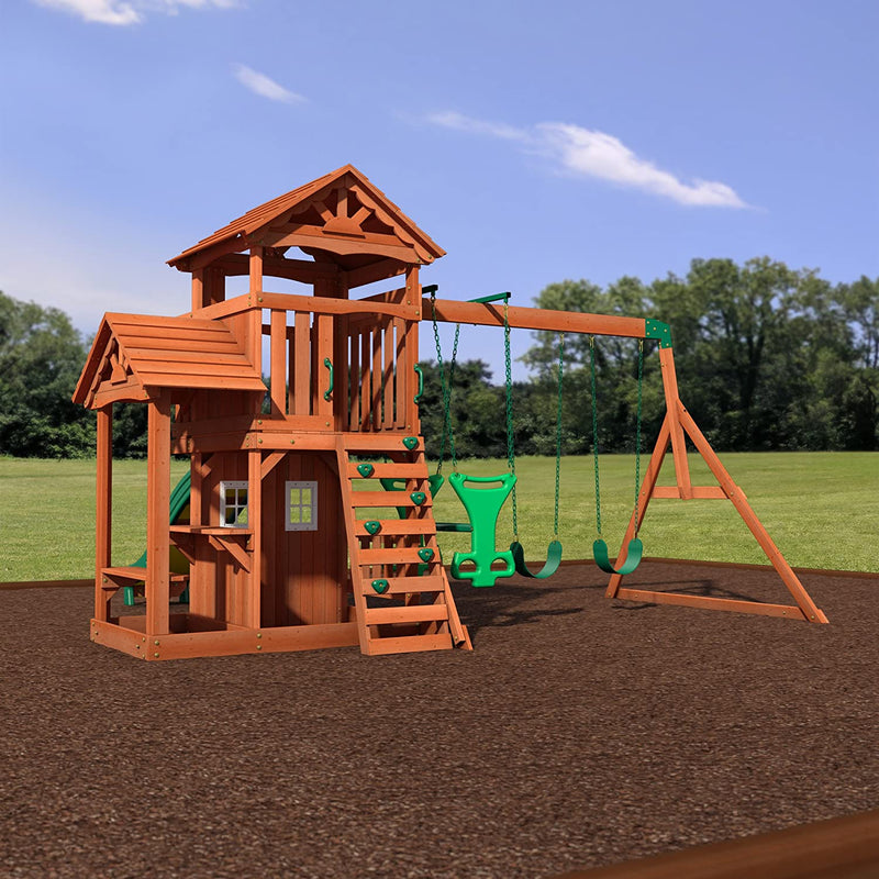 Backyard Discovery Tanglewood All Cedar Wood Playset Swing Set