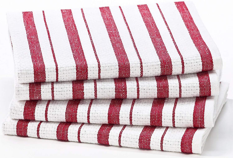 COTTON CRAFT - 12 Pack - Twill Stripe Kitchen Towel - Multi- 100% Cotton - Oversized 16x28 - Modern Clean Striped Pattern