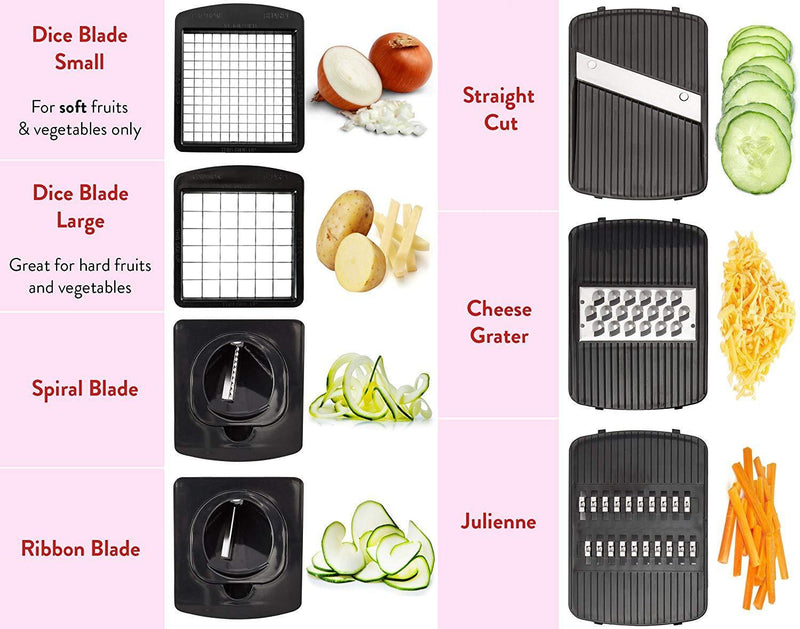 Vegetable Chopper Mandoline Slicer Dicer - Onion Chopper - Vegetable Dicer Food Chopper Dicer Pro -  Spiralizer Vegetable Slicer by Veracity & Verve