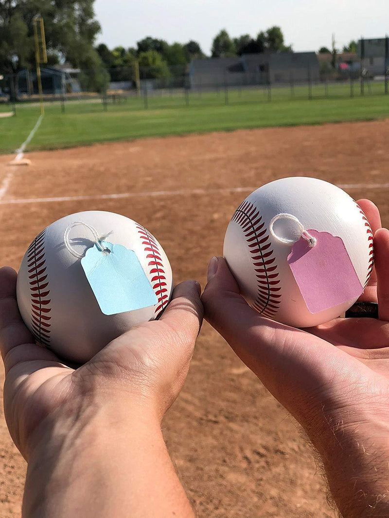 Gender Reveal Baseballs | Set of Premium Exploding Vibrant Pink and Blue Chalk | Extra-Powder Filled Baseballs | 2 Pack- 1 Pink 1 Blue for Gender Reveal Party!