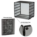 Paper Organizer – Desk File Sorter – 5 Tier Letter Tray for Office – Large Mesh Metal Tray for Paperwork and Files – Stackable Trays and Sorter with Retractable Tiers – Heavy Duty Metal Construction