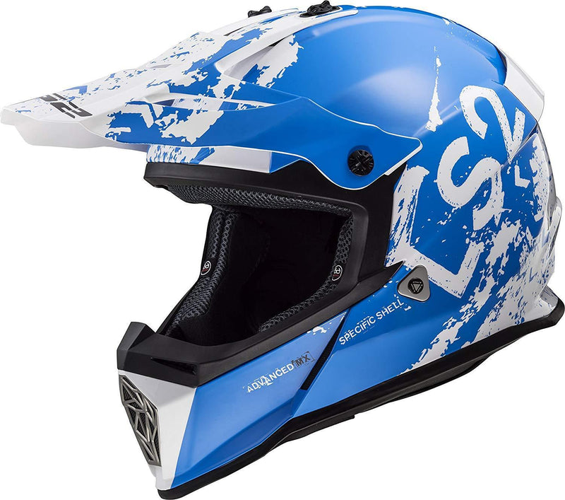 LS2 Helmets Motorcycle & Powersports Helmet's Off-Road Fast Mini V2 (Strong Red Blue, Medium)