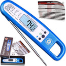 Instant Read Meat Thermometer For Cooking And Grill. UPGRADED WITH BACKLIGHT AND WATERPROOF BODY. Best Ultra Fast Digital Kitchen Probe. Includes Internal BBQ Meat Temperature Guide