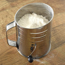 Veracity & Verve 3-Cup Stainless Steel Rotary Hand Crank Flour Sifter With 2 Wire Agitator