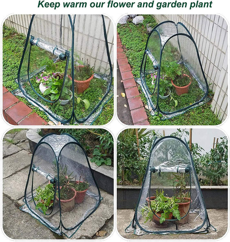 porayhut Clear PVC Greenhouse Cover Flower House Mini Gardening Plant Flower Pop Up Tent，Backyard Greenhouse Cover for Cold Frost Protector Gardening Plants