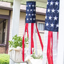 Homarden 40 Inch American Flag Windsock (Set of 2) - Outdoor Hanging 4th of July Decor - Premium Materials with Embroidered Stars - Fade Resistant Wind Socks for All Weather