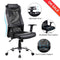 VANBOW Leather Memory Foam Office Chair - Adjustable Lumbar Support Knob and Tilt Angle High Back Executive Computer Desk Chair, Thick Padding for Comfort Ergonomic Design for Lumbar Support, Black