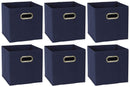 Household Essentials 84-1 Foldable Fabric Storage Bins | Set of 6 Cubby Cubes with Handles | Teafog, 6 lbs, Grey