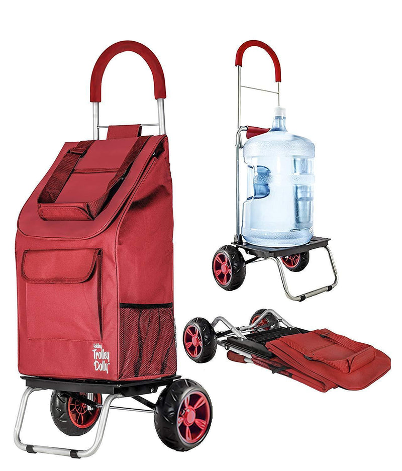 Trolley Dolly, Black Shopping Grocery Foldable Cart