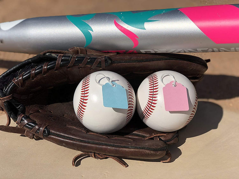 Gender Reveal Baseballs | Set of Premium Exploding Vibrant Pink and Blue Chalk | Extra-Powder Filled Baseballs | 2 Pack- 1 Pink 1 Blue for Gender Reveal Party!