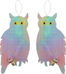 Tapix Owl Bird Repellent Reflective Holographic Bird Deterrent Hanging Device Effectively Keep Birds Away 2 Pack Owl to Scare Away Birds 15.3 x 8.2 inch, Best Bird Scare Device